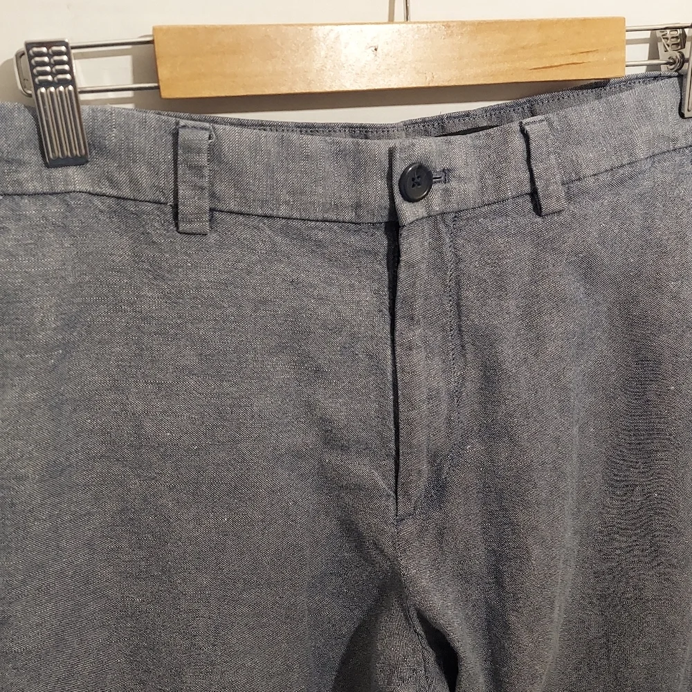 Banana Republic Mens Linen Blend Tapered Heather Blue Pants Size 32X32 Size 32